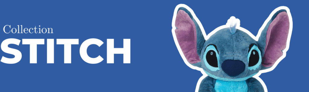 Bannière de la collection officielle des peluches Lilo & Stitch"